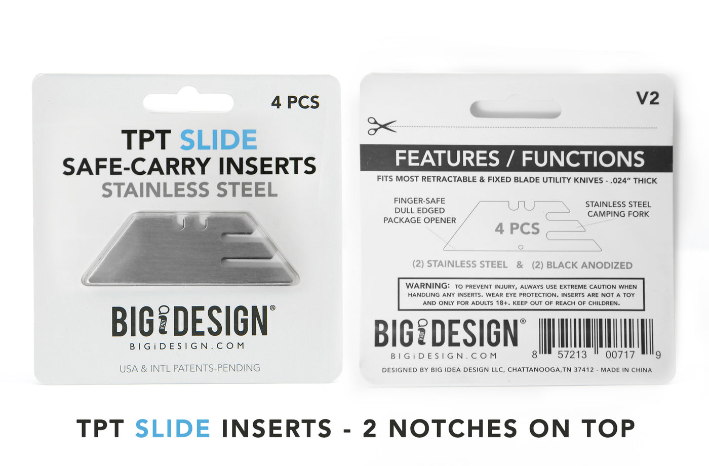 TPT Safe-Carry Inserts - Big Idea Design LLC - INTL